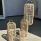 Large lantern-shaped rattan pendant lamp H50 D24