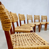 Vintage woven rope dining chairs design