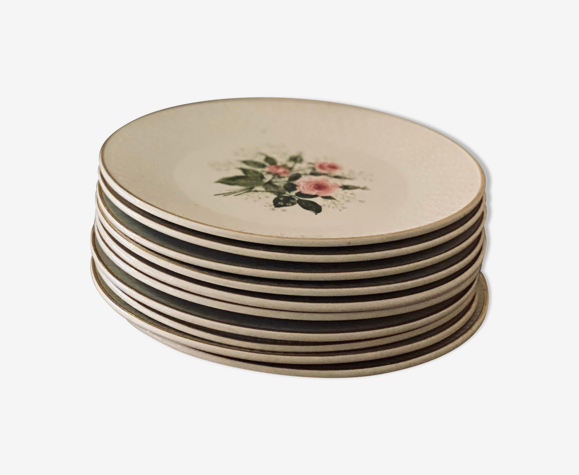 Lot de 10 assiettes à dessert luneville k&g modèle Bagatelle