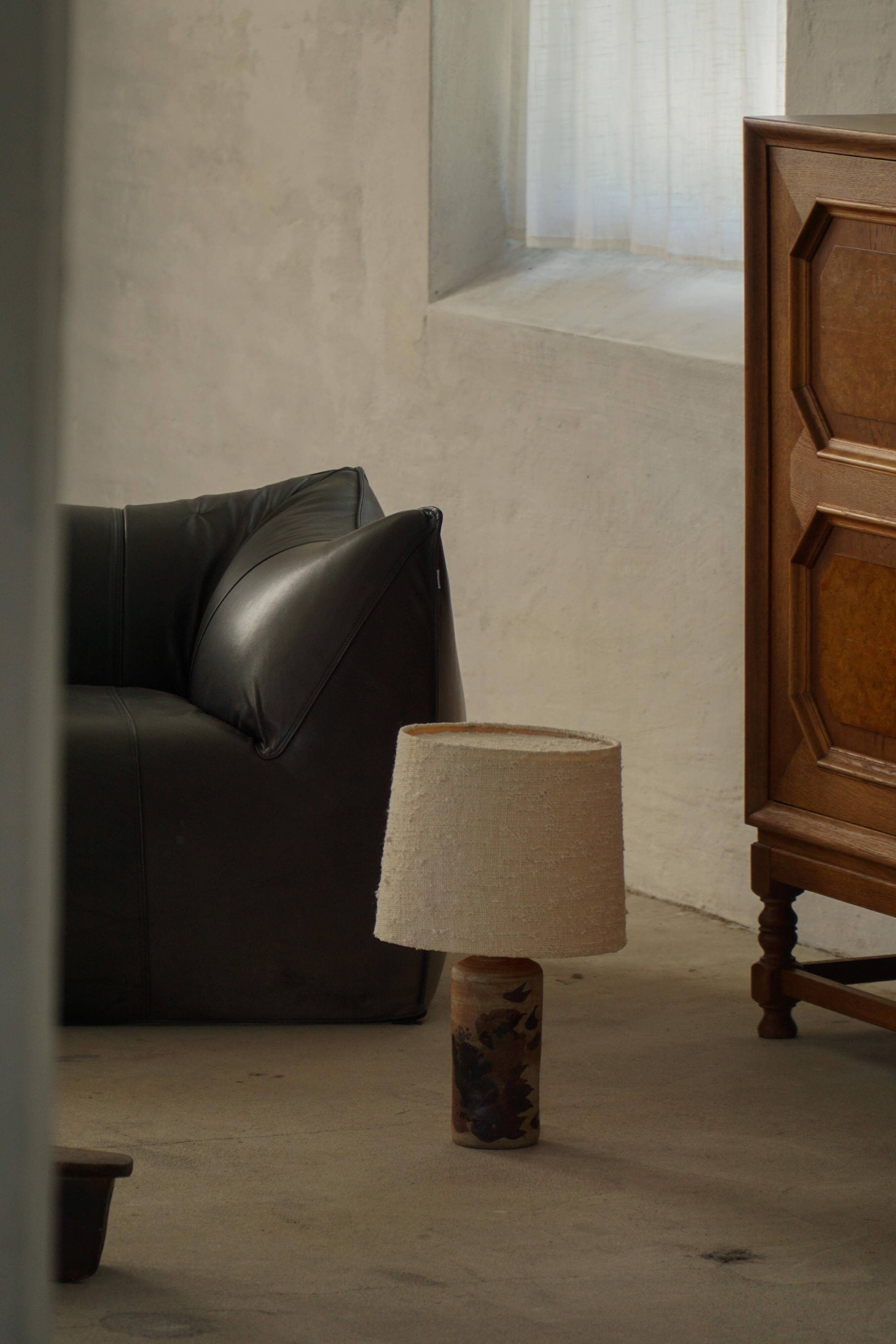 Lampe de table en grès de studio danois par Conny Walther, Danemark, milieu du 20e siècle