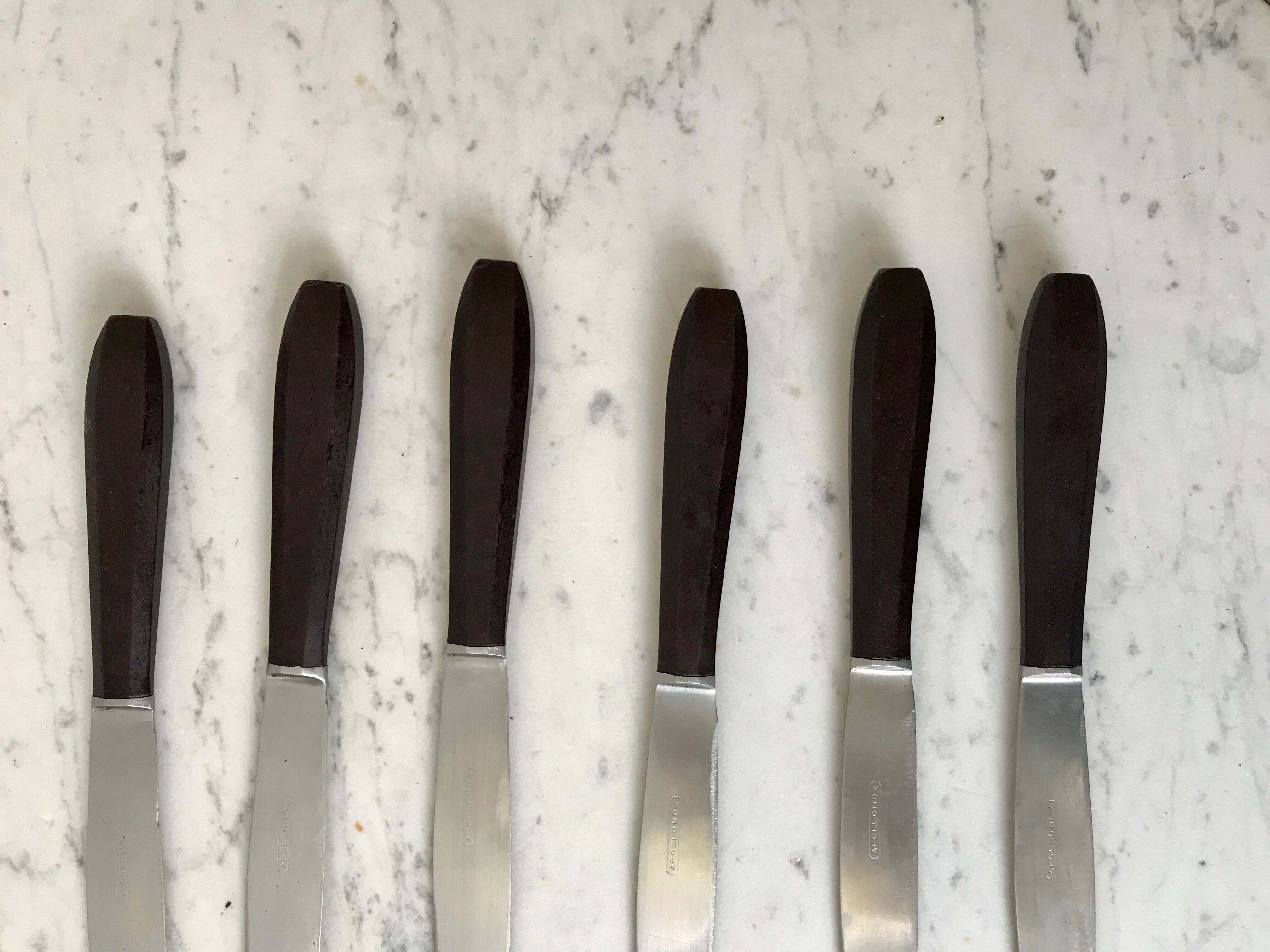 6 bakelite knives 60s-70s