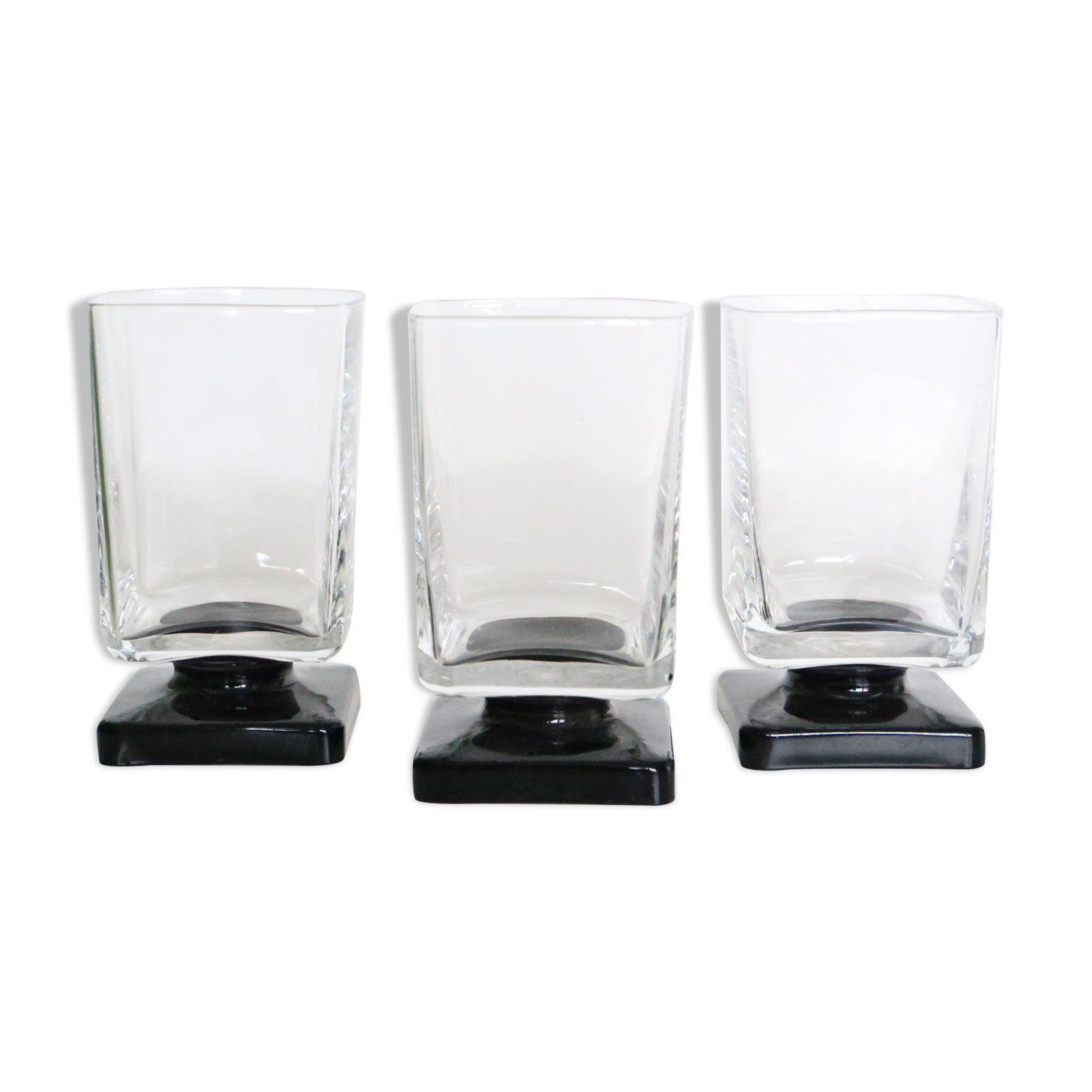 Set de 3 verres à pied, vintage, 1960, mid century