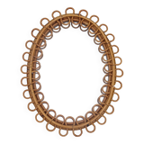 Italian design rattan mirror