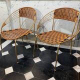 Series of 6 garden armchairs and patio Scoubidou', Italian Vintage Design 1950s