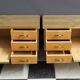 Set night stands wood and glass top