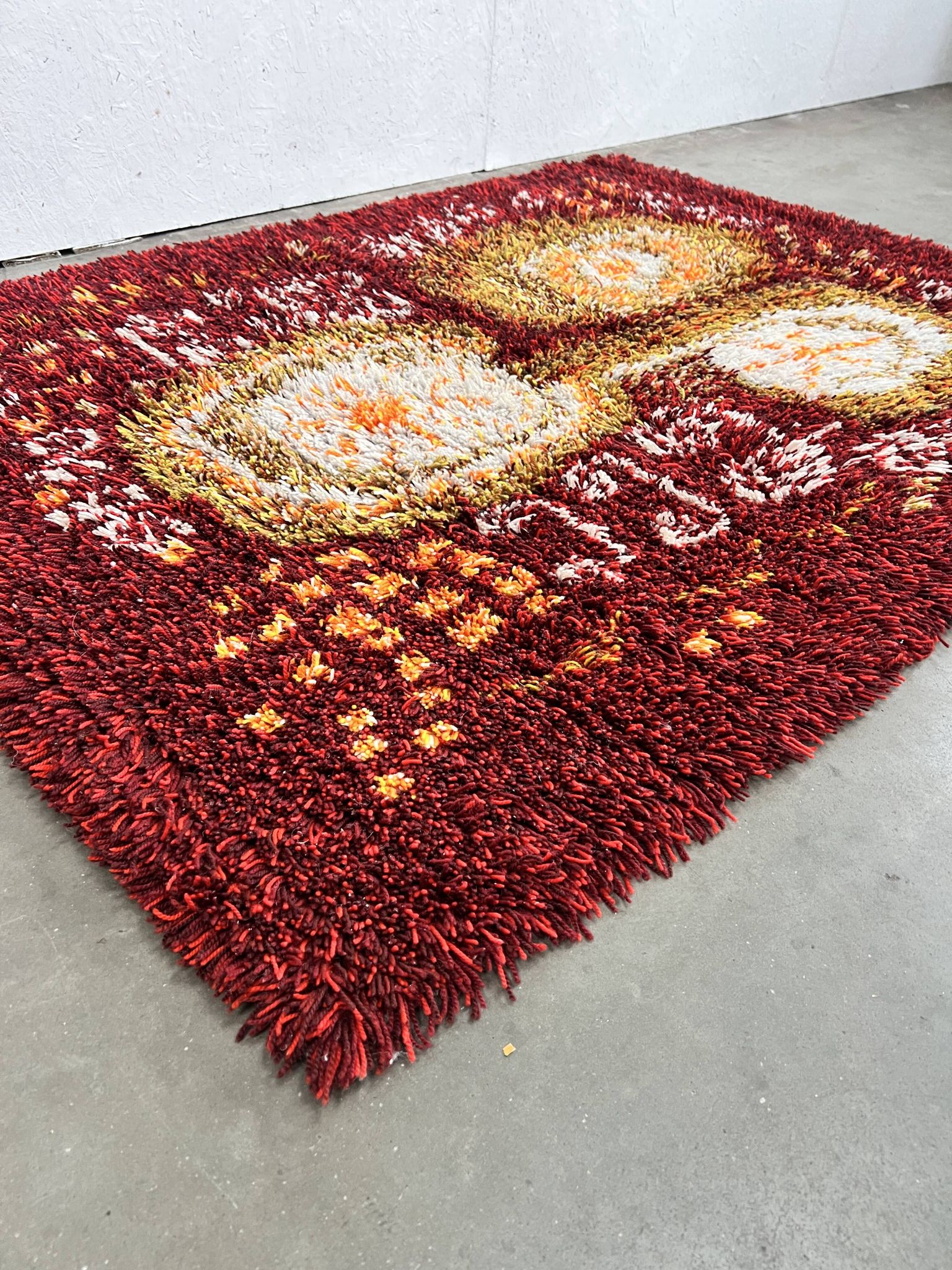 Scandinavian Vintage Wool Rug, Rya, Sweden 1960's