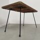 Table basse osier tressé et métal 1960