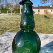 Large blown glass bottle - Vintage 70s - Empoli glassware - Italy