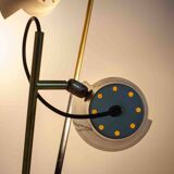 Unique tripod floor lamp by Stilnovo with white shades, Italy 1960s