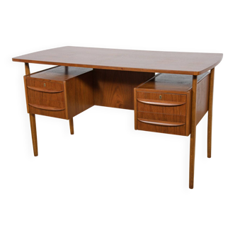 Mid-Century Danish Teak Desk by Gunnar Nielsen Tibergaard for Tibergaard, 1960s