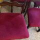 6 antique wooden and fabric chairs