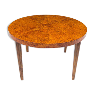 Burr walnut mid century coffee table, Swedish 1940’s