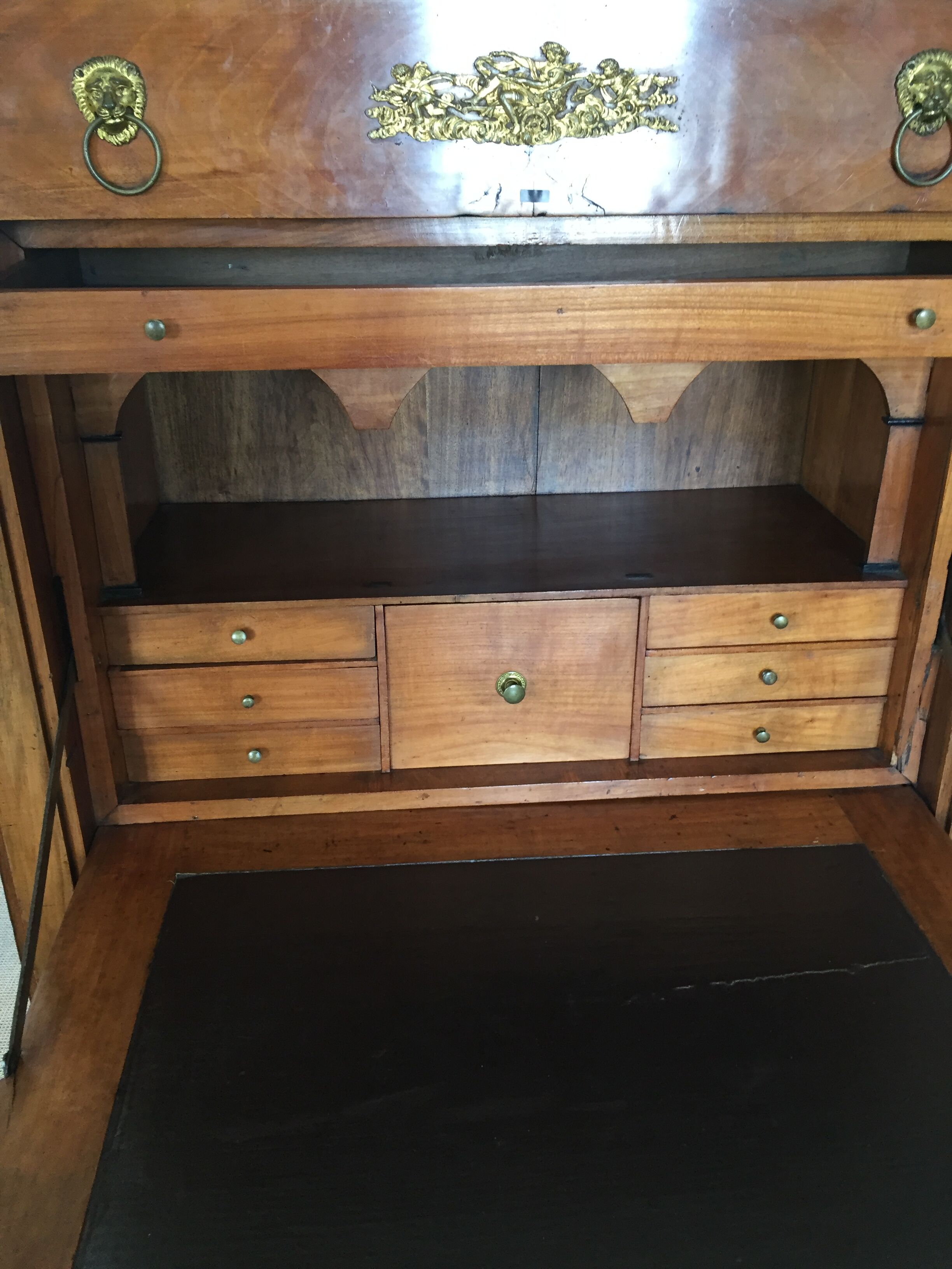 Napoleon III period secretary for wood and marble