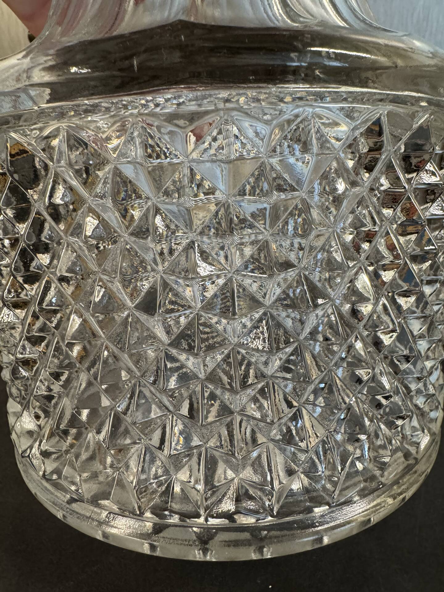 Carafe / decanter jug in moulded glass and silver-plated metal – Silver Pl