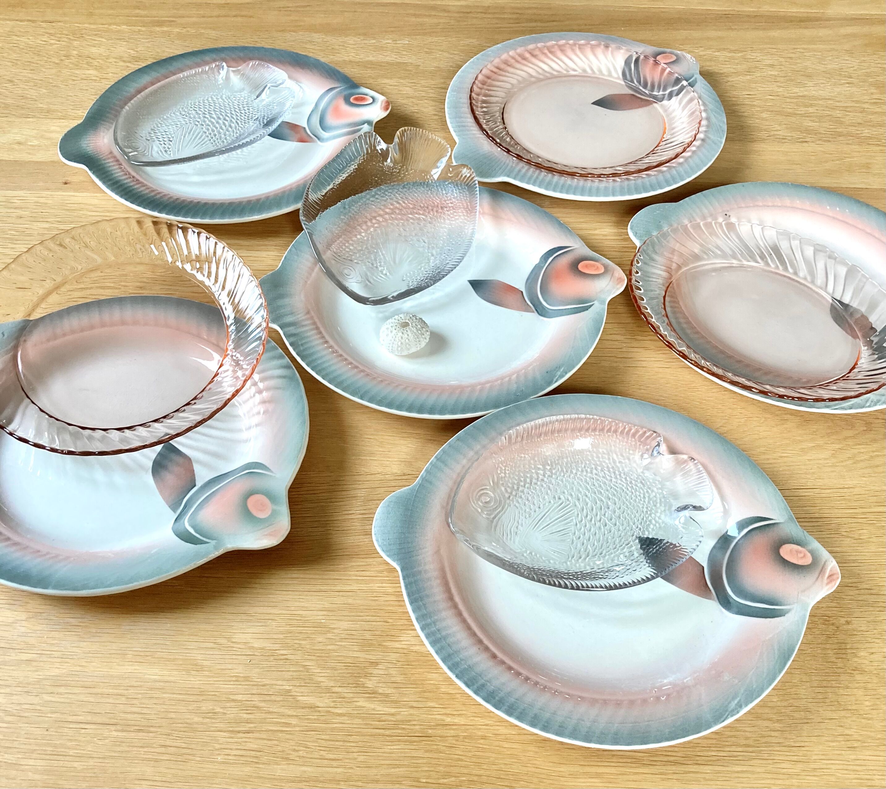 Fish plates Digoin Sarreguemines