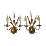 Pair of golden wheat splls Maison Masca 1970