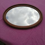 Wooden oval mirror