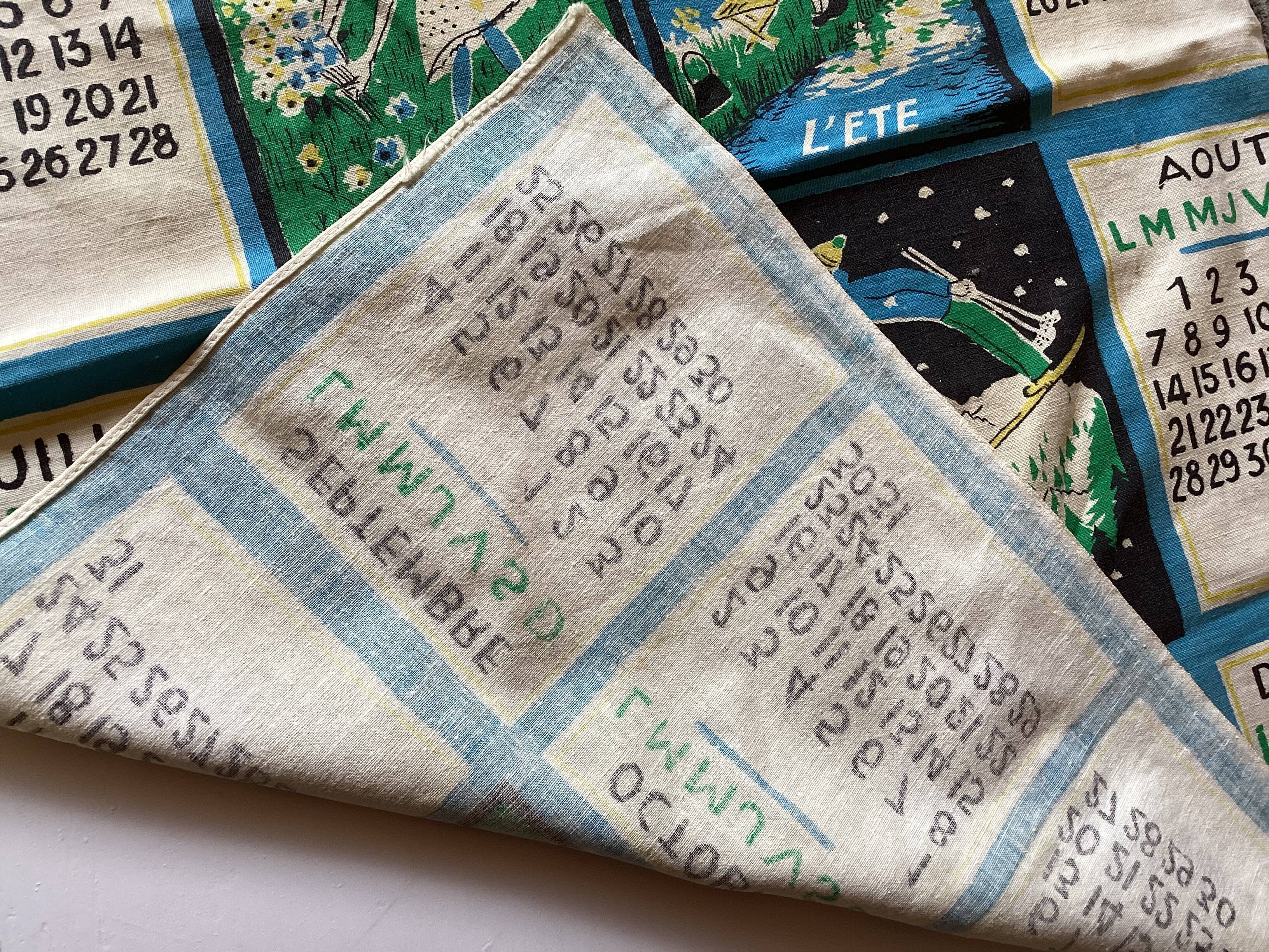 Tea towel calendar 61 years