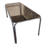 70's smoked tubular table