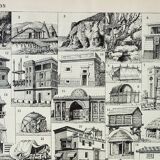 Old engraving from 1898 • Old dwelling 1, architecture • Original and vintage poster