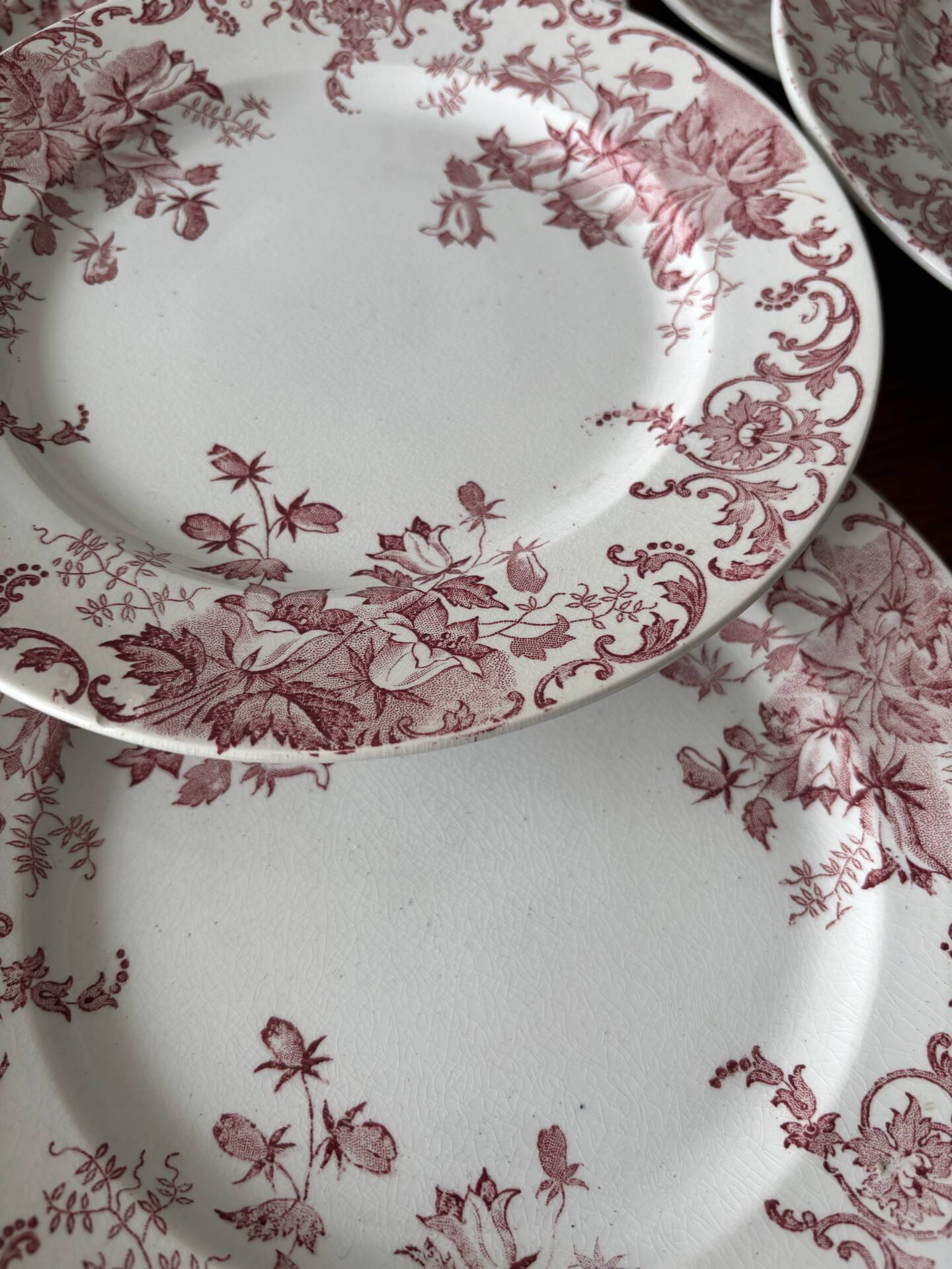 Lot de 6 assiettes à dessert Terre de Fer rose St Amand Hamage modèle