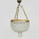 Old chandelier basket Napoleon III glass tassels, bronze structure. Chandelier tassels
