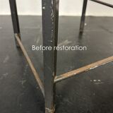 Extraordinary Danish workshop stool / fully restored / teak / steel / mid-century modern design / industrial / 1960s