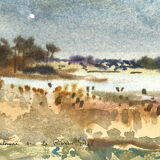 Aquarelle signée Henri Davy