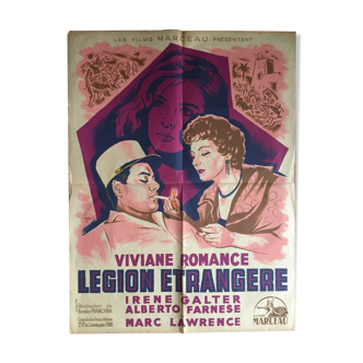 Affiche cinéma "Légion étrangère" Vivane Romance, Algérie 60x80cm 1953