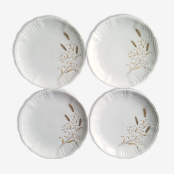 Set of 4 plates with Bavaria wheat ear desserts