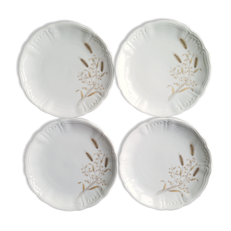 Set of 4 plates with Bavaria wheat ear desserts