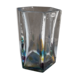 Crystal vase with color inclusions