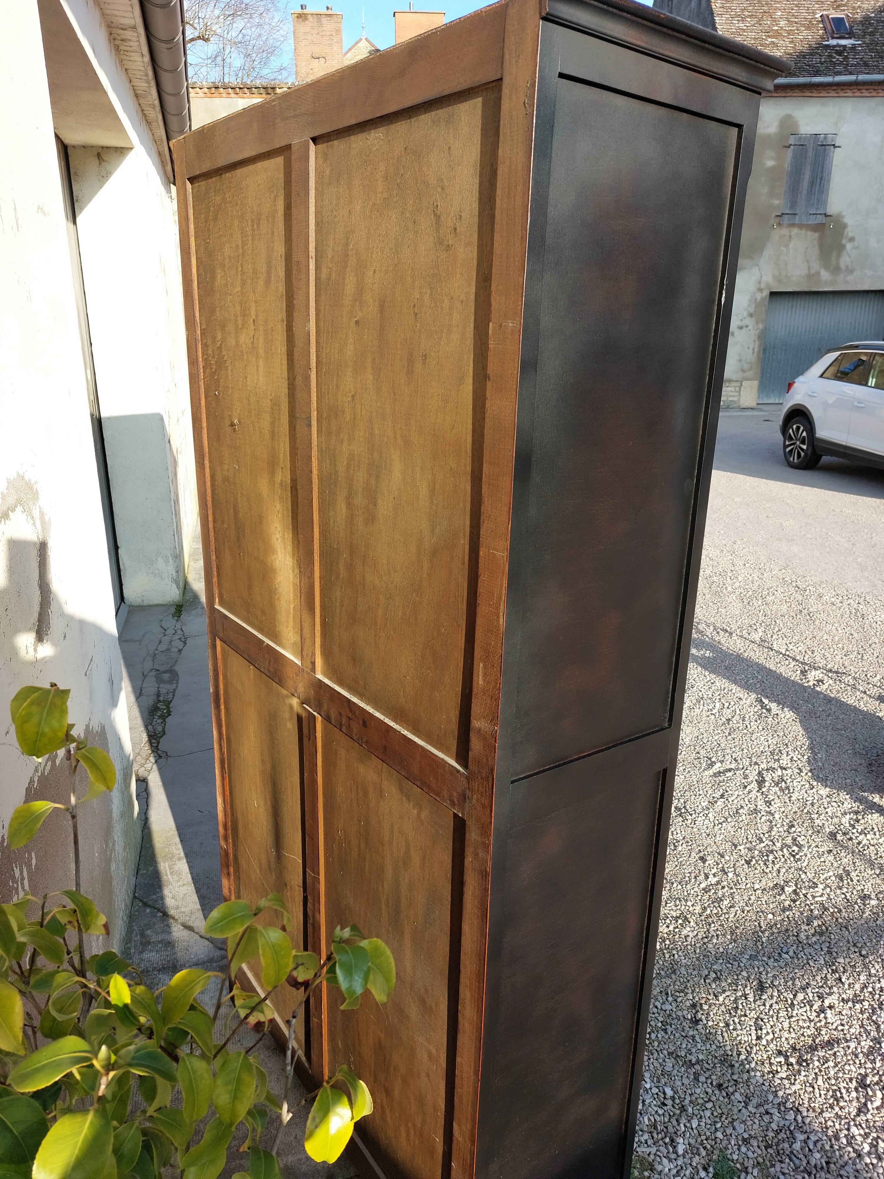 Parisian antique black patinated showcase