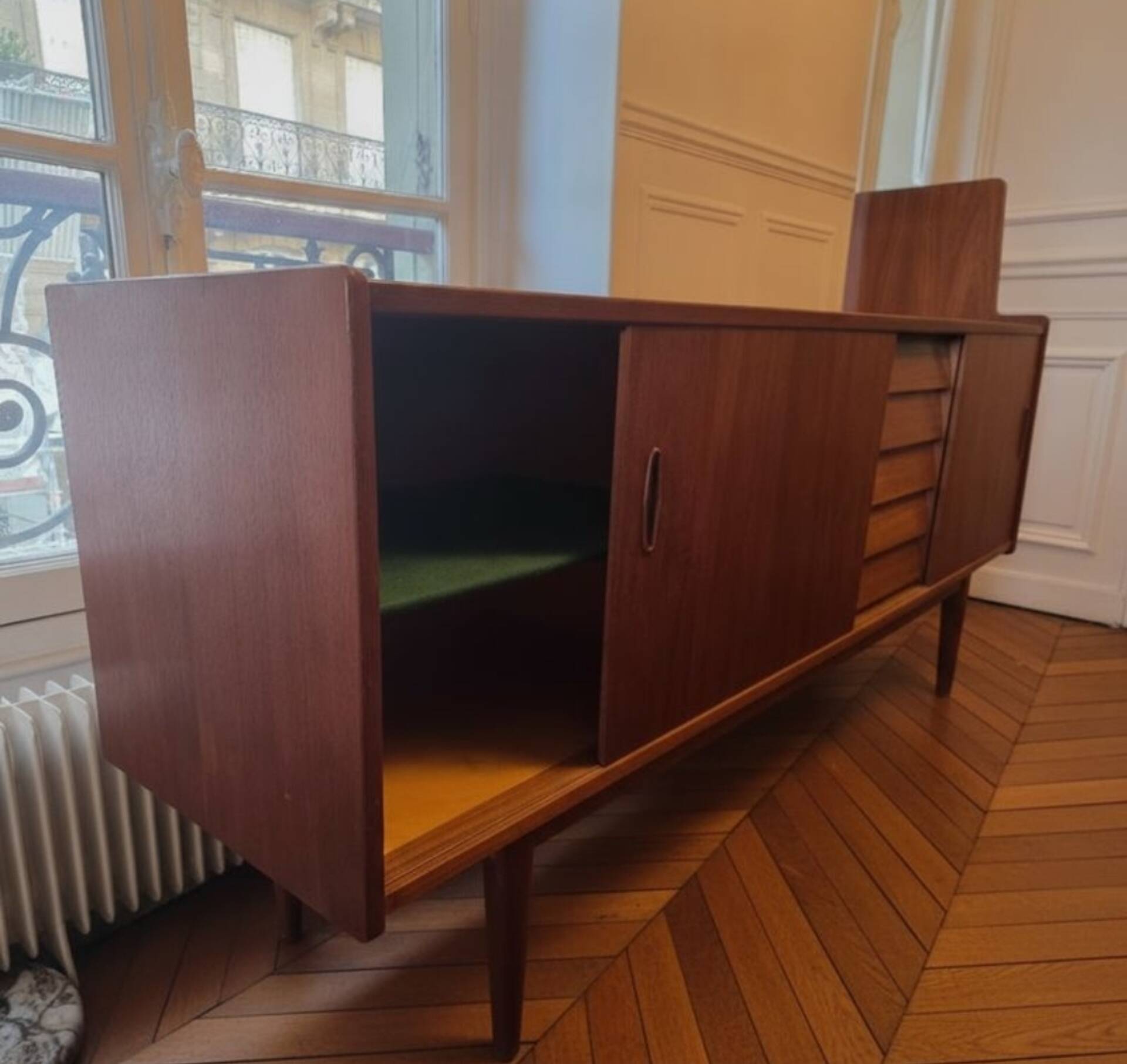 Rare - Large Swedish sideboard in teak - "Trio" model by Nils Jonsson