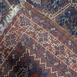 Antique Persian Khamseh handmade rug 110xm x 147cm 1880s