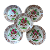 Lot of 5 plates of sarreguemines earthenware