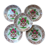 Lot of 5 plates of sarreguemines earthenware