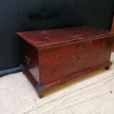 Large vintage chest old wooden trunk