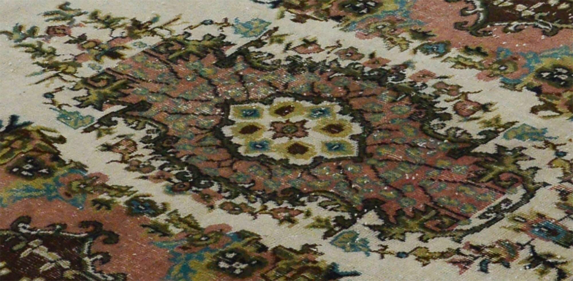 Turkish Anatolian Handmade Vintage Area Rug 212 cm x 125 cm