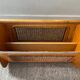 Wooden and rattan magazine rack from the 50s and 60s