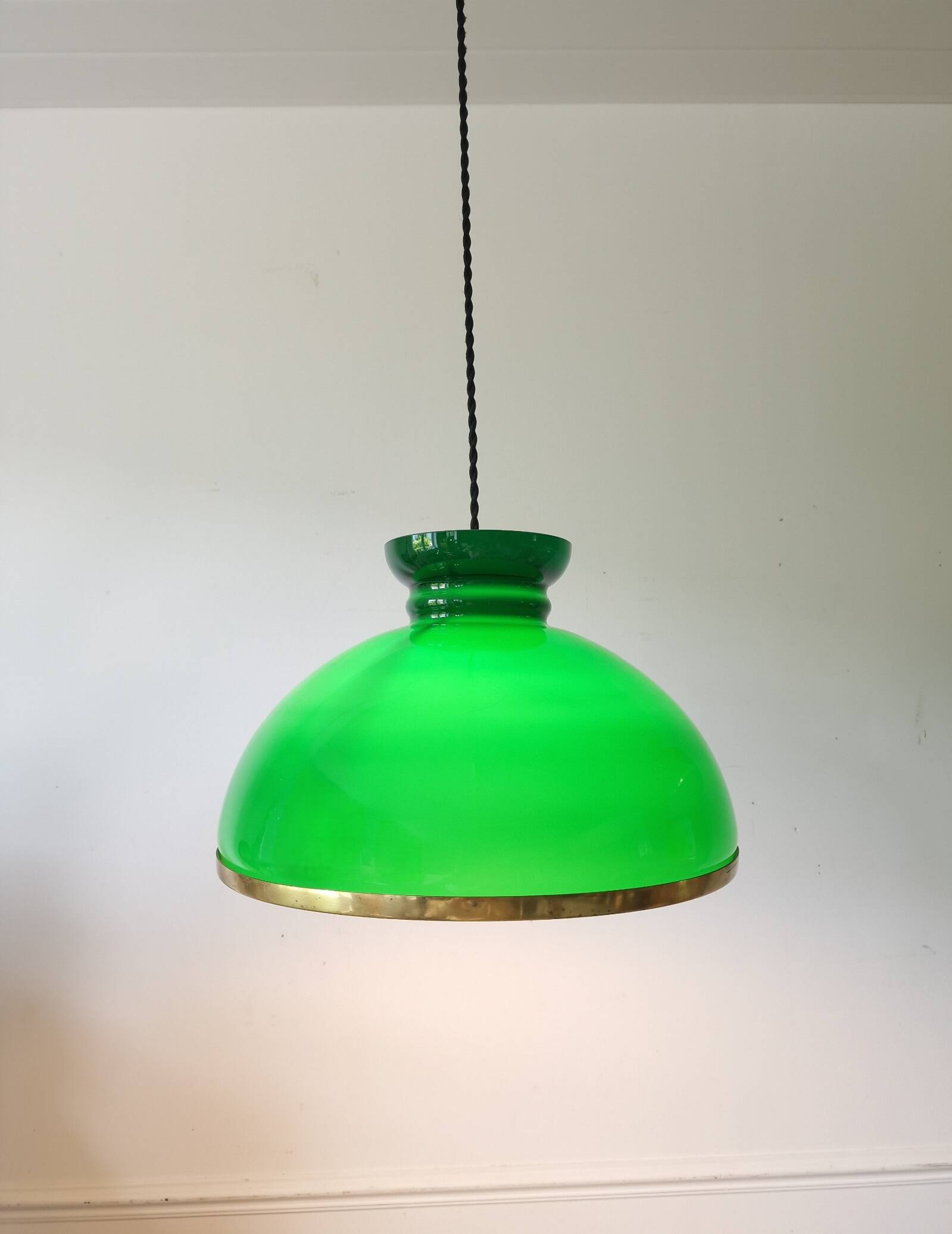 Green opaline pendant light