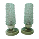 2 Vintage cathedral glass bedside lamps - 50s