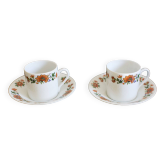 2 Limoges porcelain coffee cups