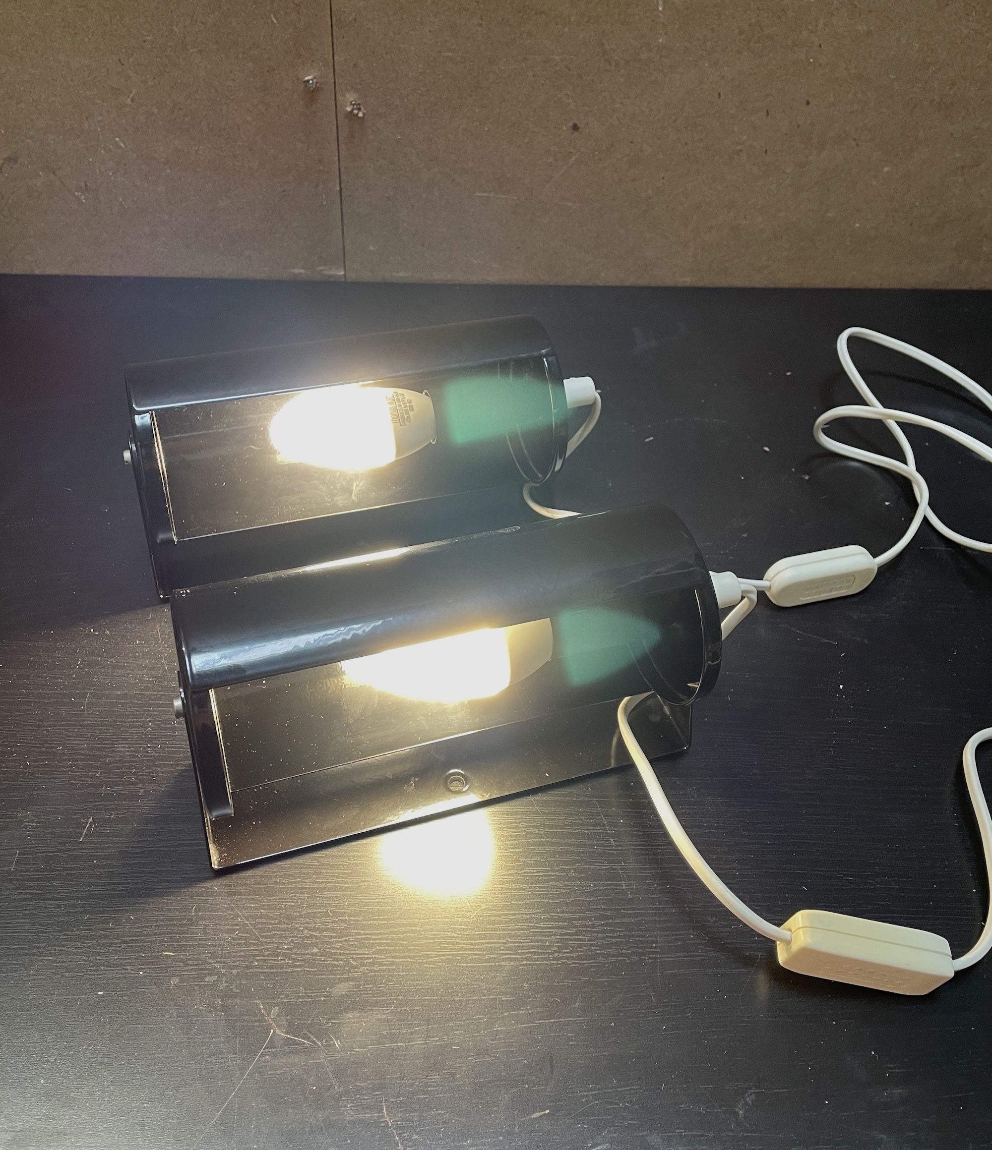 Pair of black swivel wall lamps V413 by Ikea - 1980s