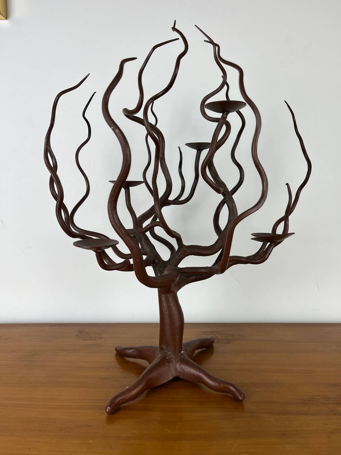 Wrought iron tree candlestick, candelabrum
