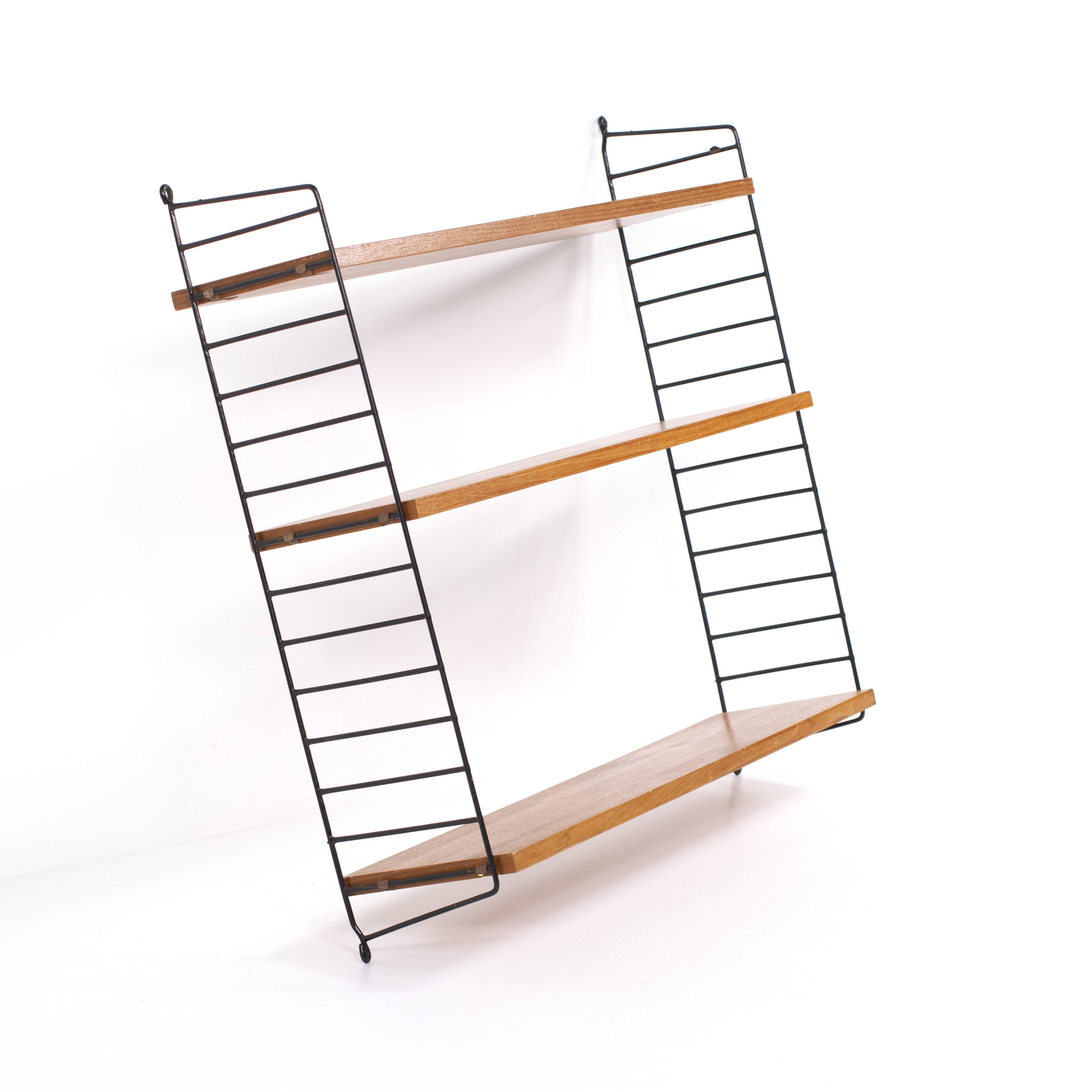 String teak shelf with 3 shelves, Sweden