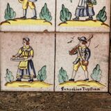 Composition of old Italian earthenware tiles