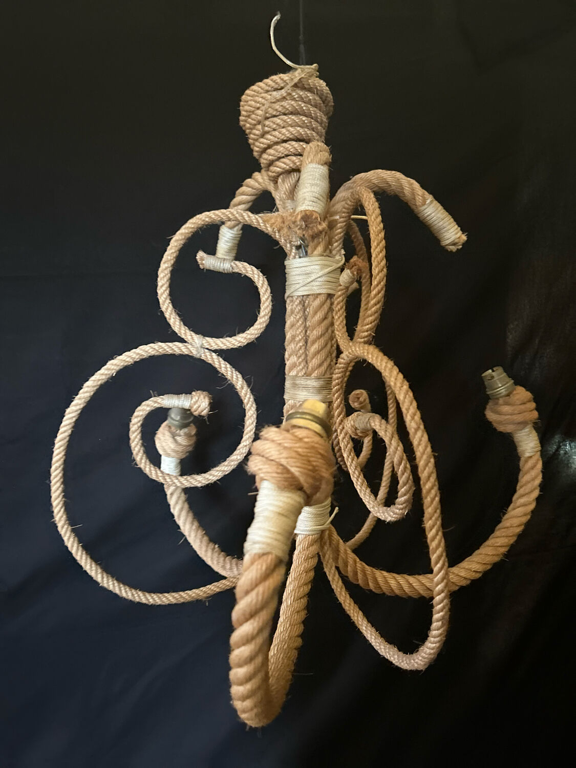 Lustre en corde années 50