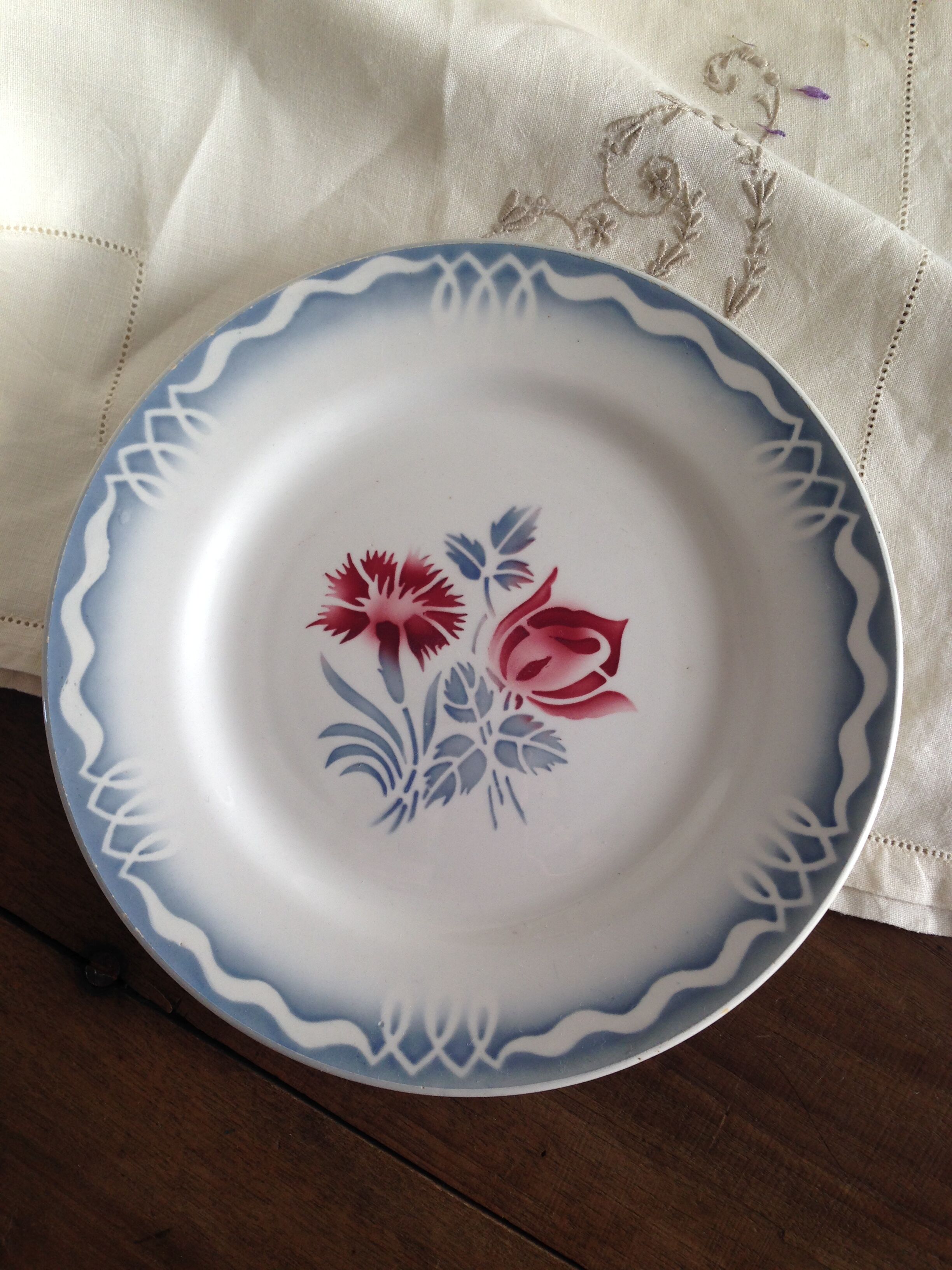 4 dessert plates model Juliette, Digoin-Sarreguemine