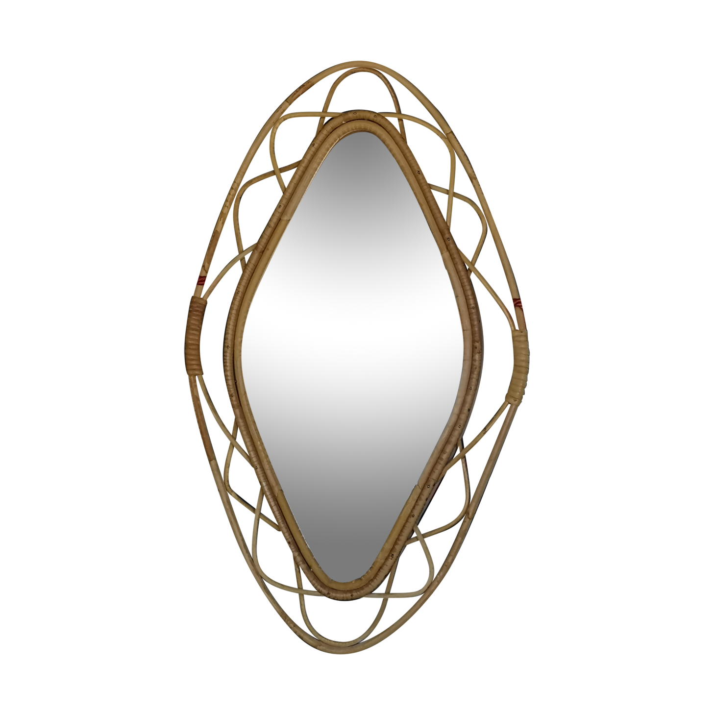 Mirror rattan 37x63cm